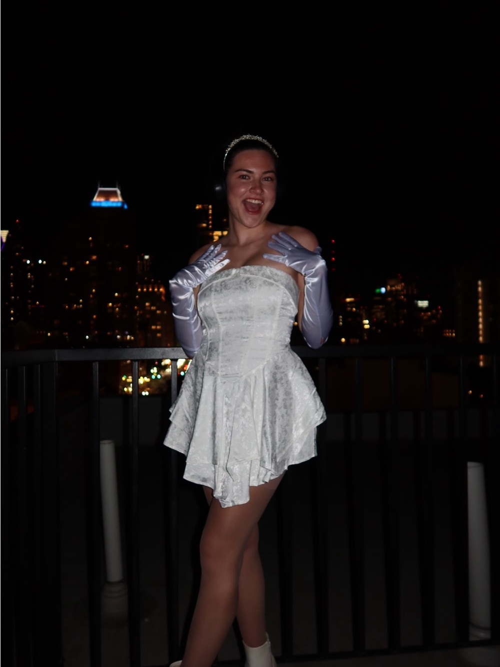 Strapless White Lace Peplum Mini Dress